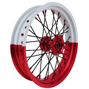 Juego de Ruedas Supermoto CR <span class=keywords><strong>CRF</strong></span> <span class=keywords><strong>125</strong></span> 250 450 de 17 Pulgadas, Bicolor, Aleación de Aluminio CNC Anodizado, Llantas de Alto Rendimiento para <span class=keywords><strong>Motocross</strong></span> Todoterreno - Product Image 6