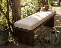 Coussin de banc long pour jardin, terrasse et extérieur, en tissu de blé tissé, résistant aux UV, épais, confortable, polyvalent et durable