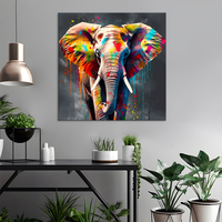 Peinture sur toile moderne avec impression d'éléphant artistique, décoration de salon