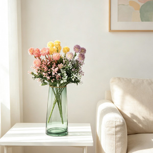 Bouquet de fleurs artificielles classiques en plastique, pompons de <span class=keywords><strong>jasmin</strong></span> multicolores, verdure réaliste et écologique pour la maison et l'intérieur - Product Image 3