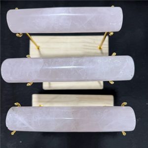 Pierre de guérison la plus vendue Cristaux de quartz rose de qualité supérieure Bâtons ronds lisses pour massage de guérison à vendre - Product Image 1