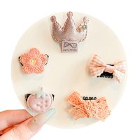 Barrettes à cheveux pour petites filles, style mixte, avec motifs crochet, fraise, cerise, broderie, fleur en maille et nœud, pour usage quotidien