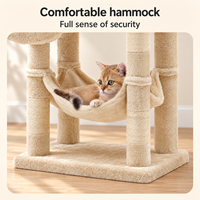 Grand arbre à chat multi-niveaux en peluche avec poteaux à gratter en sisal, double condo, hamac, perchoirs et jouets pour chats d'intérieur