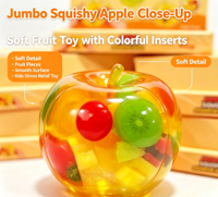 Jumbo Squishy Assortiment de jouets pomme transparents et souples, à presser, à l'huile de noix de coco, sensoriels, anti-stress, nouveauté, jouet de fête