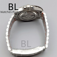 Montre mécanique élégante Bliger GMT pour homme, 40 mm, aiguilles GMT vertes saphir, texte sur le cadran, lunette noire et grise, mouvement NH34, boucle coulissante