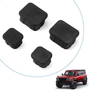 Nouveau vent 4 pièces bouchon en caoutchouc noir couverture Protection Crash Bar fin essieu avant prise pour Ford Bronco accessoires anti-boue Kit de poussière - Product Image 2