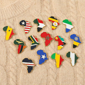Venta caliente oro países africanos bandera mapa solapa pines accesorio moda Sudáfrica Nigeria Mozambique mapa Metal esmalte broche - Product Image 5
