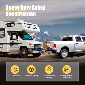 Verrou <span class=keywords><strong>de</strong></span> remorque universel avec clés, compatible avec les coupleurs universels pour bateaux/véhicules/remorques/camping-cars, en acier robuste - Product Image 5