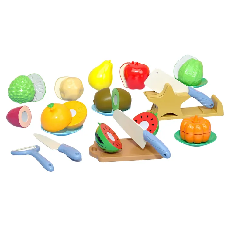 Popolare Kids Real Plastic finta Play kit set taglio frutta giocattolo Happy Kitchen Set giocattoli per bambini