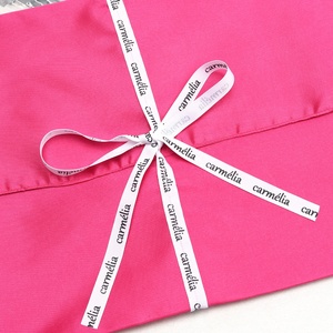 Luxury Reusable Custom Ribbon Logo Printed Pink Hair Extension Packing Satin <b>Envelope</b> Bag Lingerie Hair Wig Dust Pouch - Product Image 4