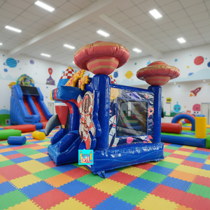 Castillo Inflable con Diseño de Cohete Espacial, Nuevo Diseño de Moonwalk, Castillo Inflable con Astronauta, Jumper Inflable Espacial - Product Image 3