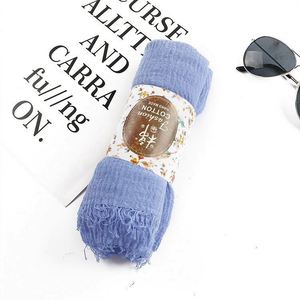 Vente en gros Nouvelle Écharpe Hijab en Polyester Plissé Uni Respirant et Protecteur Solaire pour Femme Musulmane Automne/Hiver - Product Image 6