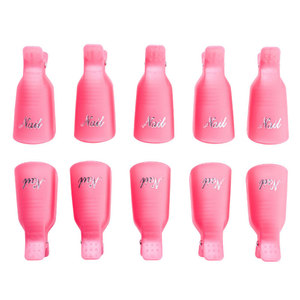 Nouvelles pinces en plastique réutilisables pour le retrait de gel UV, 10 pièces/boîte, outil d'amélioration des ongles - Product Image 1