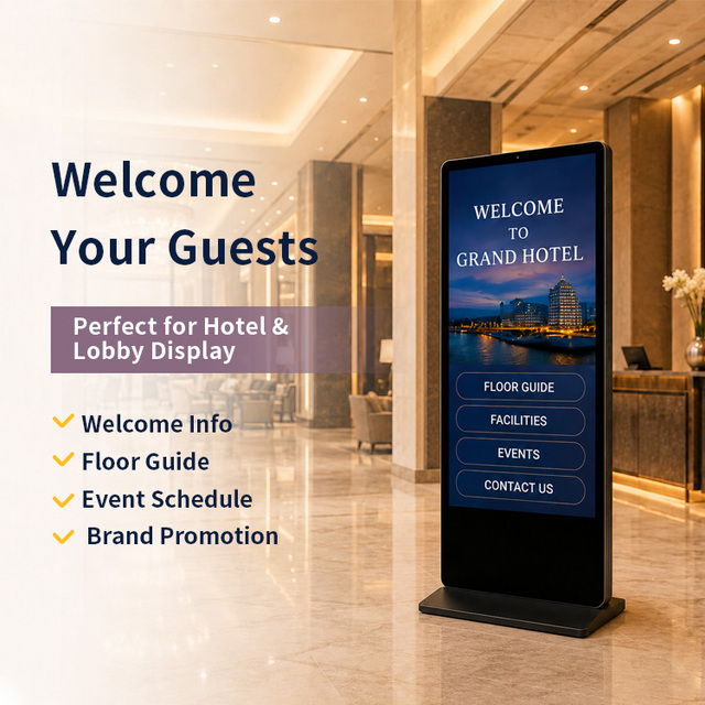 Floor Standing LCD TV Video Player Touch Screen Interactive Kiosk Vertical Digital Signage Totem Advertising Display
