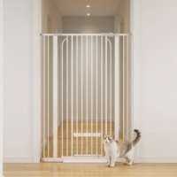 Barrière de sécurité extra haute rétractable pour bébé, pour escaliers et passages, clôture pour animaux de compagnie à fixation par tension avec porte pour chat, fournisseur en gros