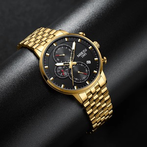 Drioshipping Montre à quartz sport de luxe de marque supérieure pour hommes étanche Auto Date Gold Watch Alloy Fashionable 2531 Relogio - Product Image 3