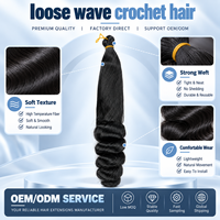 Extensions de cheveux synthétiques au crochet, résistantes à la chaleur, style Afro Wave, trame simple, options de couleurs flexibles, fourniture pour salon, personnalisables en usine