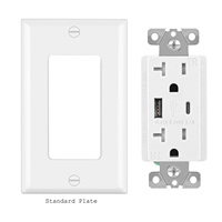 Prise électrique américaine standard FTR20C 3.1a avec double port USB, prise USB 125v, homologuée UL