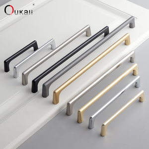 Maniglie per Mobili Oukali Personalizzate in Lega di Zinco, Design Moderno <span class=keywords><strong>Oro</strong></span> Opaco e Nero, per Cassetti, Armadi e Comò - Product Image 2