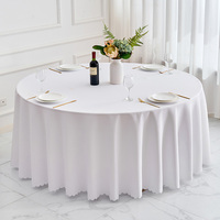 Nappe Ronde Unie en Polyester pour Vente en Gros, Taille Personnalisée, Hôtels, Banquets, Mariages, Fêtes, Housse de Table Ronde pour Dîner
