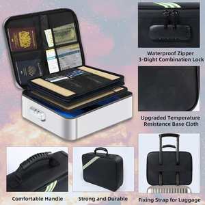 Sac de rangement sécurisé OEM portable, ignifuge et étanche, avec serrure, pour documents importants – Boîte à documents ignifuge - Product Image 6