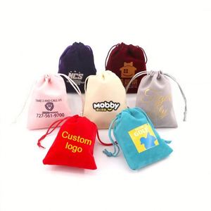 Bolsas de Terciopelo con Cordón Personalizadas al por Mayor para Joyería, Pulseras y Collares, con Logotipo - Product Image 1