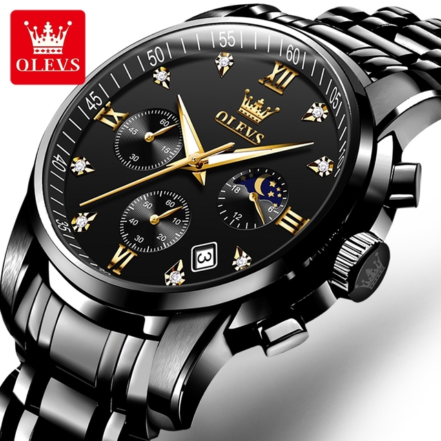 OEM 2858 Business Multi Time Zone Wristwatch Waterproof Feature Analog Date Watch Stainless Steel Quartz Watch