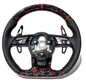 Volant Sport Élite Amélioré en Carbone Brillant et Cuir Nappa avec Chauffage – Ensemble Complet pour Véhicules <span class=keywords><strong>Audi</strong></span> A, <span class=keywords><strong>Q</strong></span>, RS, TT, R8 - Product Image 2