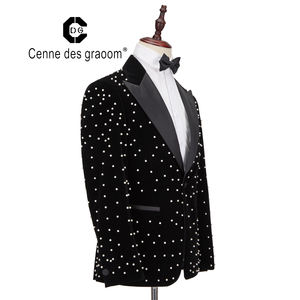 למעלה איכות איש חליפה רשמית מעיל slim fit גבר שחור חתונה חליפת סט - Product Image 2