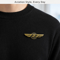 Broche d'aviateur en bronze antique, épinglette personnalisée en métal, ailes de pilote, broche 777 pour costume, veste, chapeau, cadeau promotionnel, vente en gros
