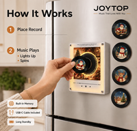 Aimant de réfrigérateur rotatif NFC vierge en vinyle avec lumière LED, cadeau personnalisé à sublimation DIY avec photo, vente en gros OEM