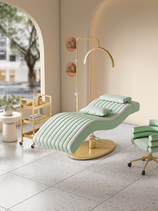 เตียงเสริมความงามสแตนเลสแบบ S รุ่นใหม่ เตียงต่อขนตาแบบ Ergonomic เตียงนวดสปา เตียงทำความสะอาดหูและเตียงสัก - Product Image 6