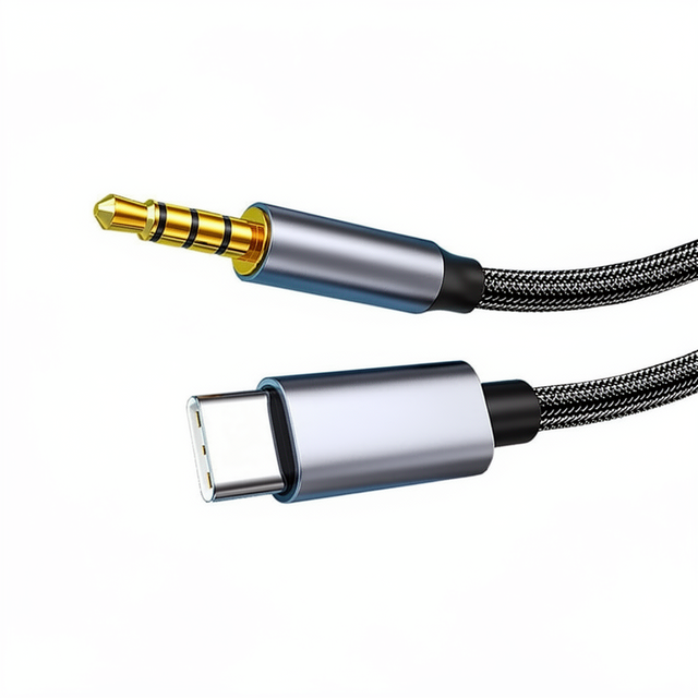 MSL FORCE Type-C 4-Pole TRRS Braid Shielded Audio Cable-Aux Jack HIFI Smartphone DAC UC125 (USB-C to 3.5mm 0.5m)