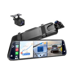 4K Gương <span class=keywords><strong>Dash</strong></span> Cam Xe Ô Tô Xe Tải 9.66 "Rear View Gương Máy Ảnh Thông Minh Màn Hình Cảm Ứng/Điều Khiển Bằng Giọng Nói 64GB Thẻ Bao Gồm Carplay - Product Image 1