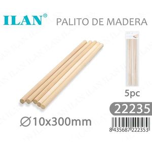 Bastoncini di legno ILAN 10x300mm, confezione da 5 pezzi per progetti artigianali e fai da te - Product Image 1