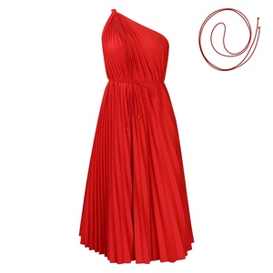 Vestido Maxi <span class=keywords><strong>de</strong></span> Verano 2026 para Mujer, Talla Grande, Estilo Africano, con Hombro Descubierto, Pliegues, Cintura Ajustable y Color Sólido - Product Image 6