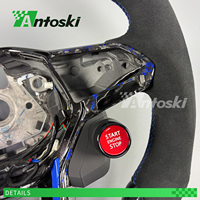 Volant de course personnalisé en fibre de carbone forgée bleue pour Volkswagen Golf MK8 R GTI Touareg Jetta Tiguan 2019-2025 - Accessoires de course