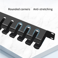 Seto1U Organizador de Cables de Acero de 19 Pulgadas, Panel de Gestión de Cables LAN de 24 Puertos (Negro) para Keystone Cat5e/Cat6/Cat6a/Cat7