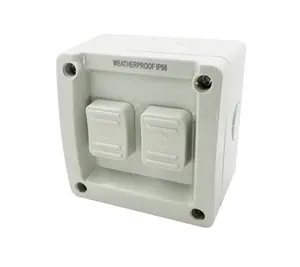 YOUU IP53 Waterproof Electric 2 Gang Double Switch WSW2 White Weatherproof Switch