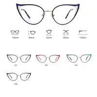 Lentes Ópticas para Mujer, Diseño de Ojos de Gato, Lentes Graduadas para Miopía e Hipermetropía, Color Morado, Verde y Azul