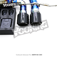 Échappement arrière en titane OEM pour BMW M3/M4 G80/G82 3.0T 2021-2026, silencieux Valvetronic, tuyaux d'échappement avec embouts noirs plaqués