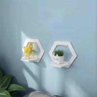 Étagères flottantes hexagonales en PVC, décoration intérieure, étagère de rangement ronde, étagère décorative carrée, étagère murale