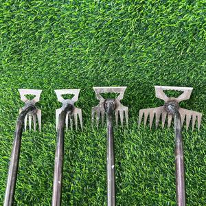 Green Handle Weed Puller Stainless Steel Fork Agricultural Manual Weeder For Soil Loosening Digging Wild Vegetables - Product Image 2