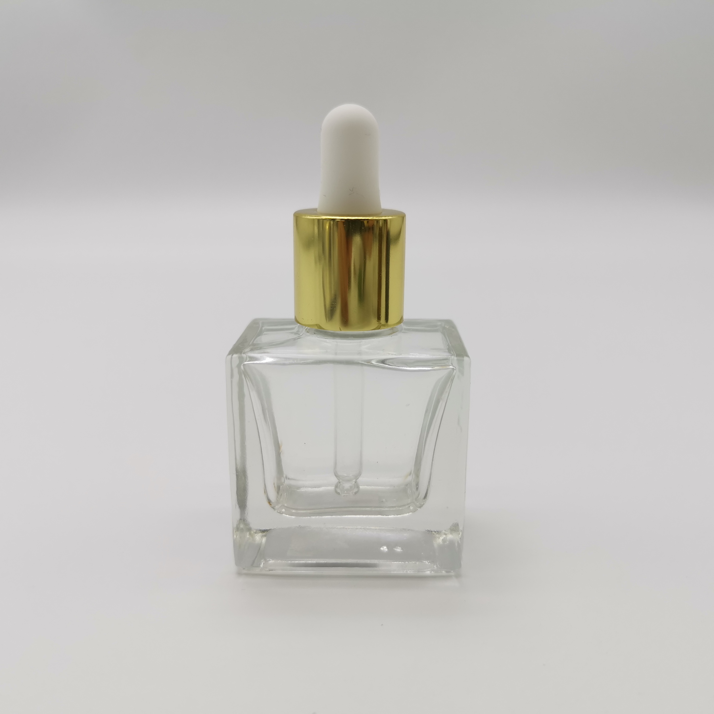 30 Ml 35 Ml Essential Oil Container Glass Flat Shoulder Transparent Dropper Bottle