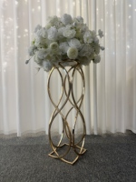 Nouveaux supports à fleurs carrés en métal doré pour centres de table de mariage, supports géométriques pour vases à fleurs pour réceptions et mariages