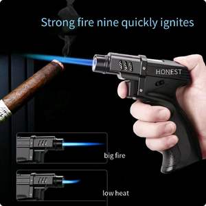 인기 판매 건 모델 휴대용 더블 제트 화염 가스 충전식 토치 라이터, 바베큐 및 요리용 - Product Image 2