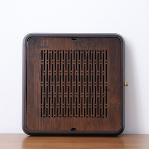 Kung Fu tea tray, water <b>storage</b> and drainage tea <b>table</b>, square bamboo tea tray, <b>small</b> size for one person, wholesale available - Product Image 2