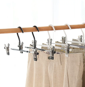 Metal PVC Coated Pants <b>Hanger</b> with Anti-Slip Clips, Non-Rust Metal Trouser <b>Hanger</b> for Clothing Store Garment Display - Product Image 3