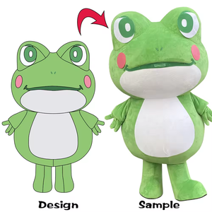 Fête carnaval OEM personnaliser personnage de dessin animé géant fruit grenouille tête en mousse mignon Panda mascotte Costume pour adultes - Product Image 5