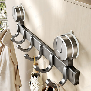 Suction Cup Hook Rack Heavy Duty Wall Mounted Entryway Coat Rack Bedroom <b>Clothes</b> <b>Storage</b> Organizer - Product Image 4